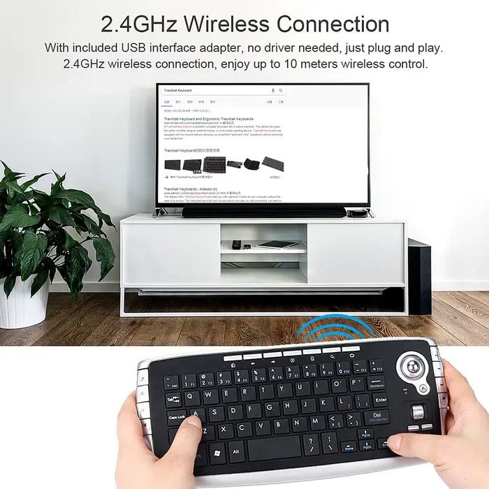 Clavier sans fil E30 avec trackball et souris
