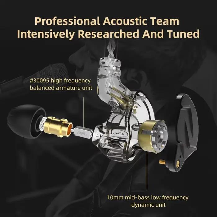KZ ZSN Pro X casque filaire en métal technologie hybride 1BA + 1DD dans l'oreille moniteur HiFi écouteur avec Microphone
