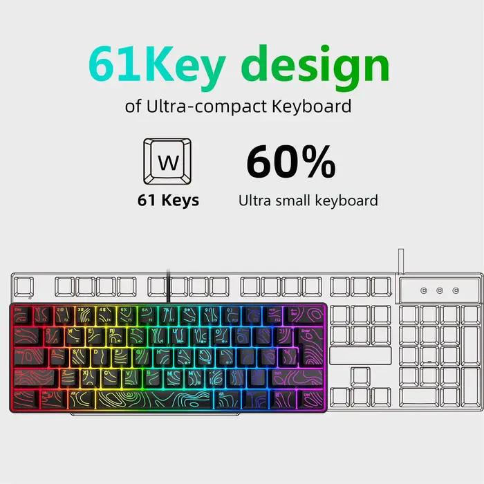 Clavier de jeu RGB 61 touches