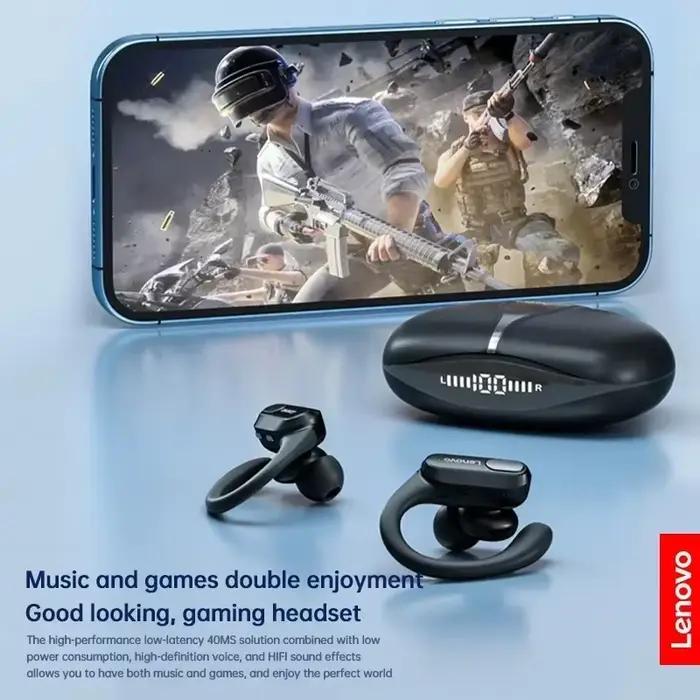Lenovo XT80 casque sans fil Bluetooth 5.4 écouteurs véritable avec micro bouton contrôle réduction du bruit crochets
