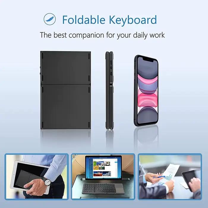 Clavier Bluetooth pliable avec pavé tactile Mini