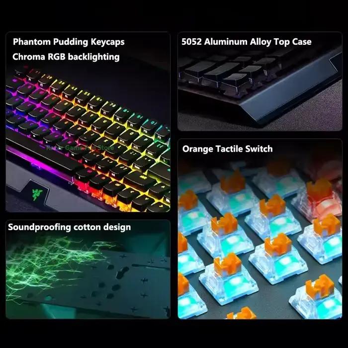 Razer BlackWidow V4 Mini clavier mécanique sans fil remplaçable à chaud 3 modes Bluetooth 2.4G USB Pudding Keycaps bureau de jeu