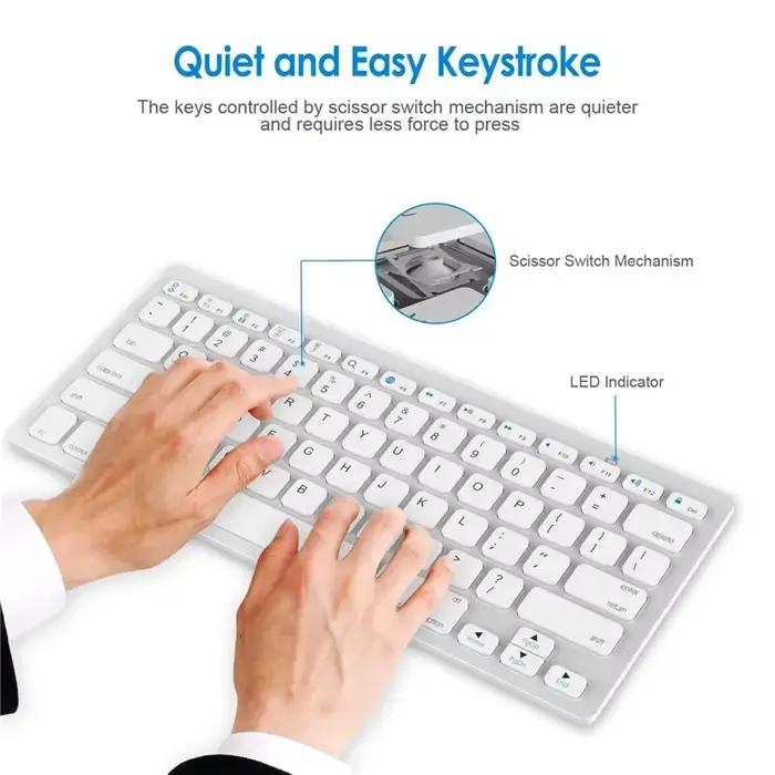 Clavier Bluetooth sans fil Portable hébreu/coréen/arabe/russe/espagnol/japonais pour tablette iPad téléphone PC Android IOS Windows
