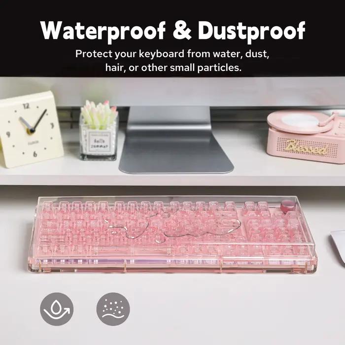 KiiBOOM Housse anti-poussière en acrylique pour clavier mécanique compact 75%/96%/98% avec bord lisse