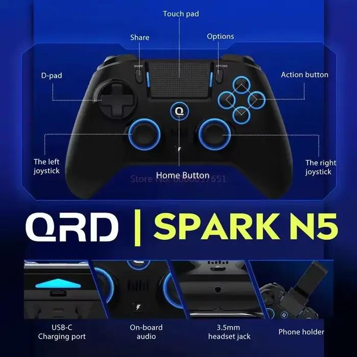 QRD Spark N5 contrôleur pour PS4 PS3 IOS Android PC Console de jeu sans fil multi-compatible manette manger du poulet Bluetooch joystick