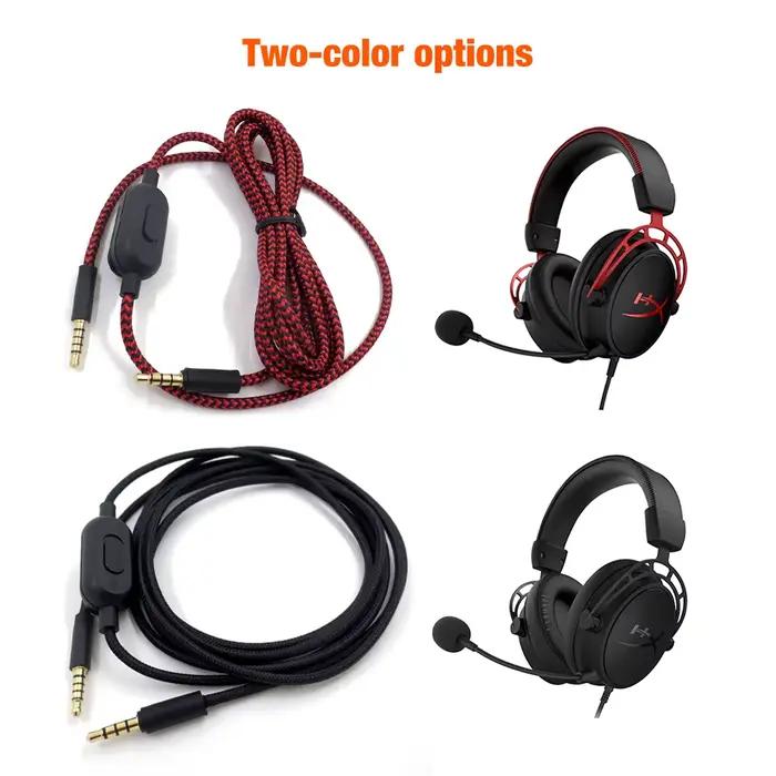 Câble audio pour casque de jeu long de 2 m pour Logitech G Pro X G433 G233 avec contrôle du volume et du micro