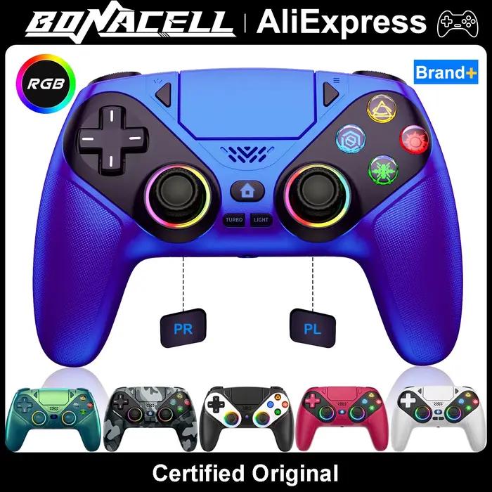 Manette sans fil pour PS5 avec éclairage RGB, joystick Turbo/Marco, double vibration, contrôle de jeu pour PS5 Pro/Slim/PC occasions spéciales gaming
