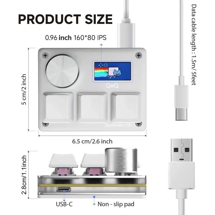 Sayodevice O3C clavier déclencheur rapide Hall commutateurs magnétiques pour OSU géométrie tableau de bord jeux de rythme bricolage touches écran Image lumière RGB