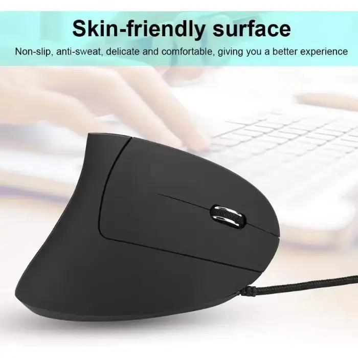 Souris optique verticale conception ergonomique 4 niveaux DPI réglable USB LED