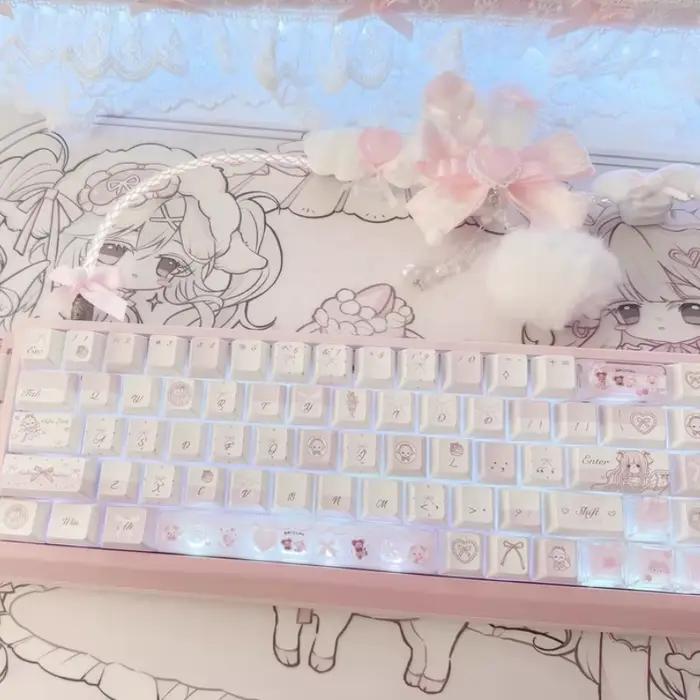 Keycaps Anime en PBT Personnalisées Design Original Pour Clavier Occasions Spéciales Toilettage Bureau Fille Garçon Cadeau