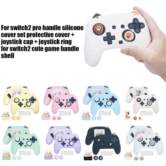 Étui de protection en Silicone antidérapant pour contrôleur Switch 2 avec poignées ergonomiques pour accessoires Switch Pro 2 doux et résistant à la sueur