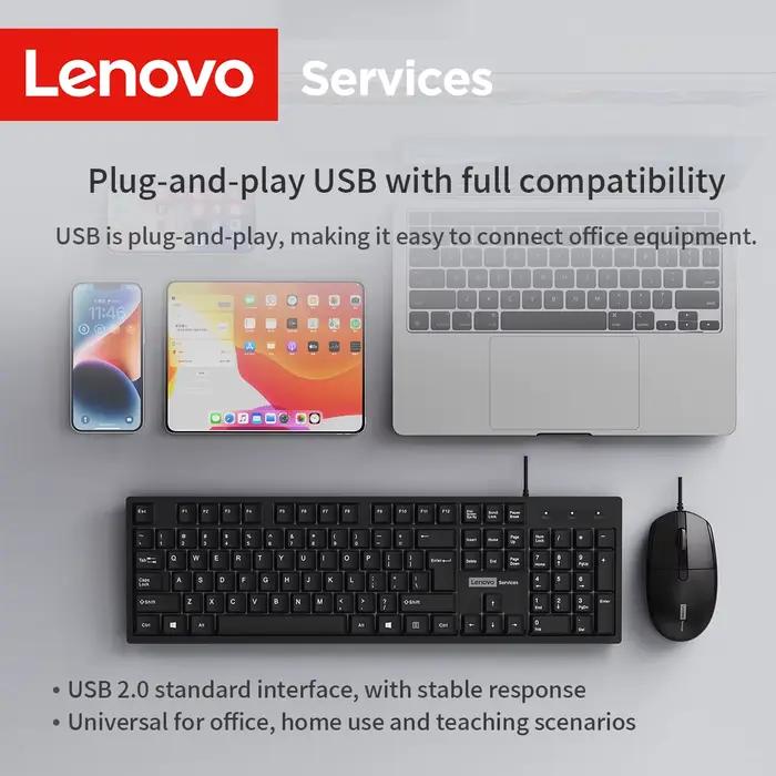 Lenovo – ensemble souris et clavier filaires