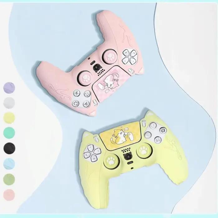 Ensemble de coques de manette en silicone Patte de chat avec capuchons de pouce