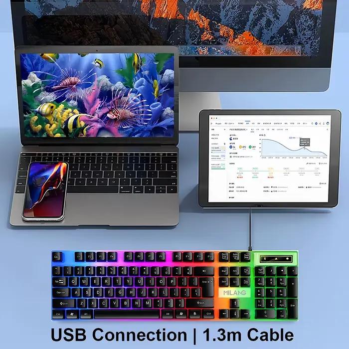 KEBIDUMEI – clavier filaire USB rétroéclairé RGB