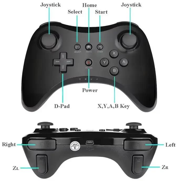 Manette de jeu sans fil Classic Pro pour Nintend wii U Pro
