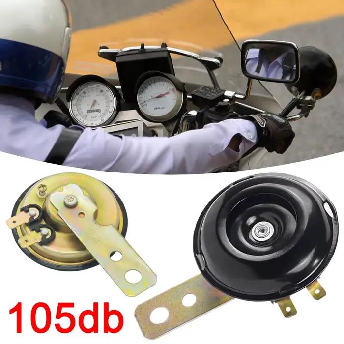 Klaxon de moto 12V 1,5a, Super fort, étanche, rond, haut-parleur universel pour Scooter, moto, vélos électriques, cyclomoteurs, klaxon électrique