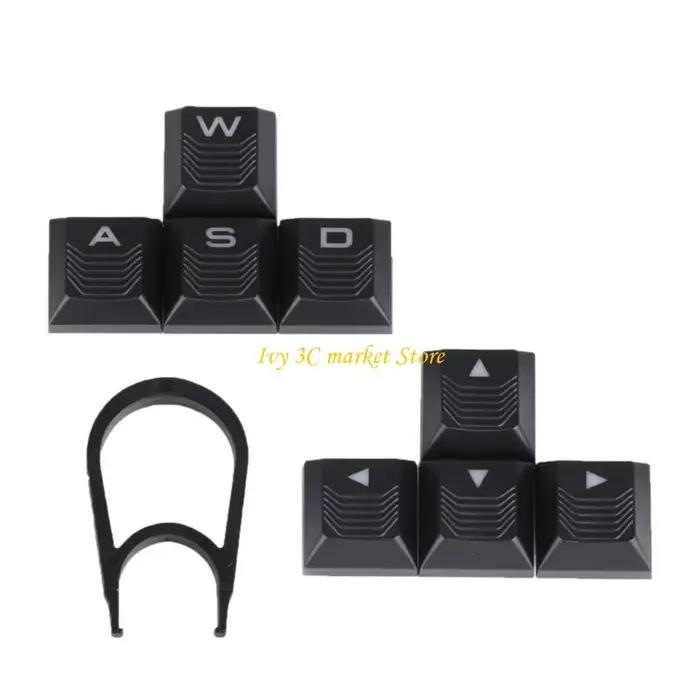 D7YC WASD CLIES COURCES KEYCAPAPS Backlights Translucent Améliorent le clavier jeu pour les joueurs les programmeurs