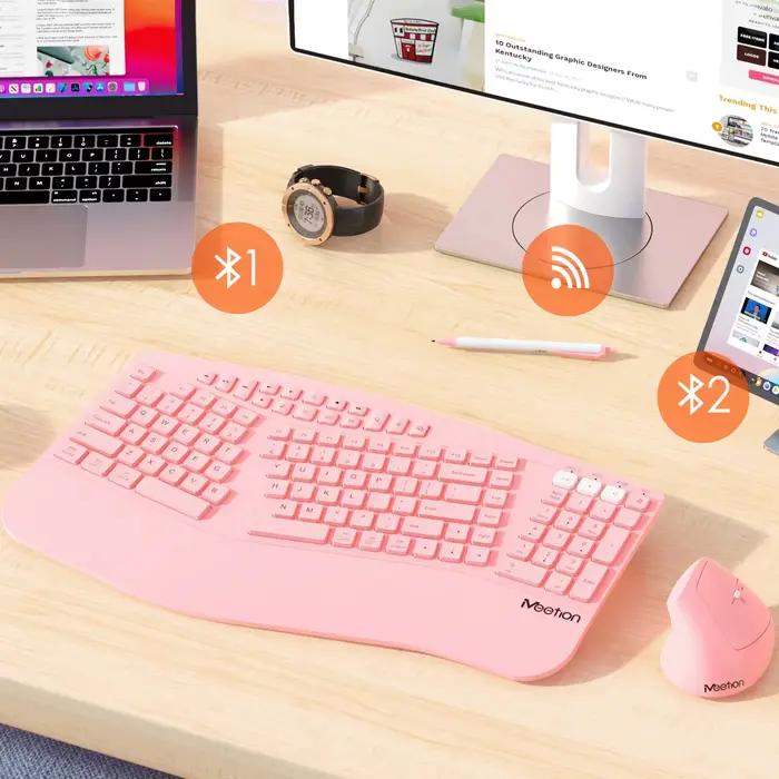 Ensemble clavier et souris sans fil Bluetooth Meetion 2.4G