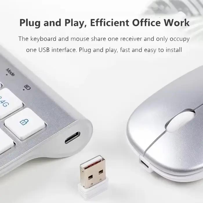 Ensemble clavier et souris sans fil Bluetooth 5.0 et 2.4G