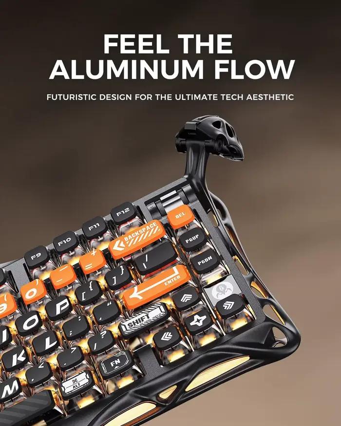 Clavier de jeu mécanique sans fil K1 Pro personnalisable compact avec joints en alliage d'aluminium et éclairage RVB pour gamer occasionnels et professionnels
