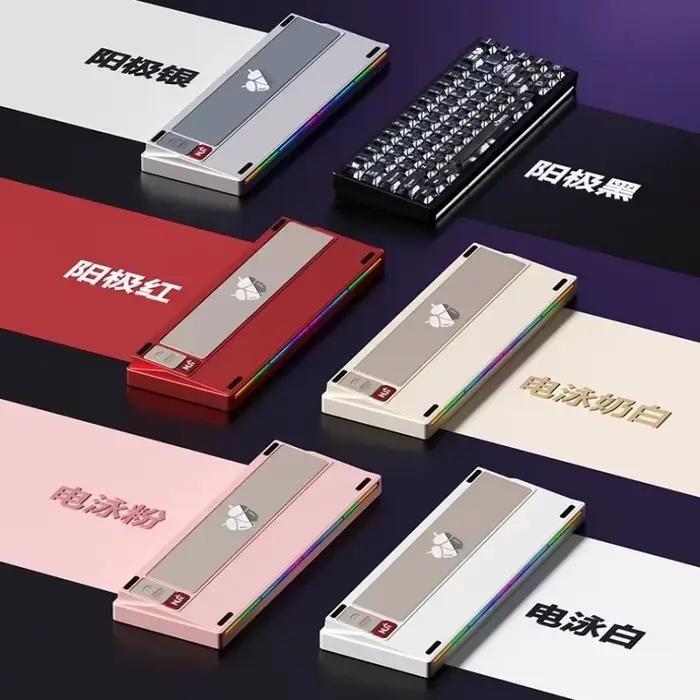 WEIKAV NUT65 clavier mécanique Kit en aluminium sans fil Tri-Mode personnalisé échange à chaud Rgb joint Support QMA VIK bureau jeu Keyoard