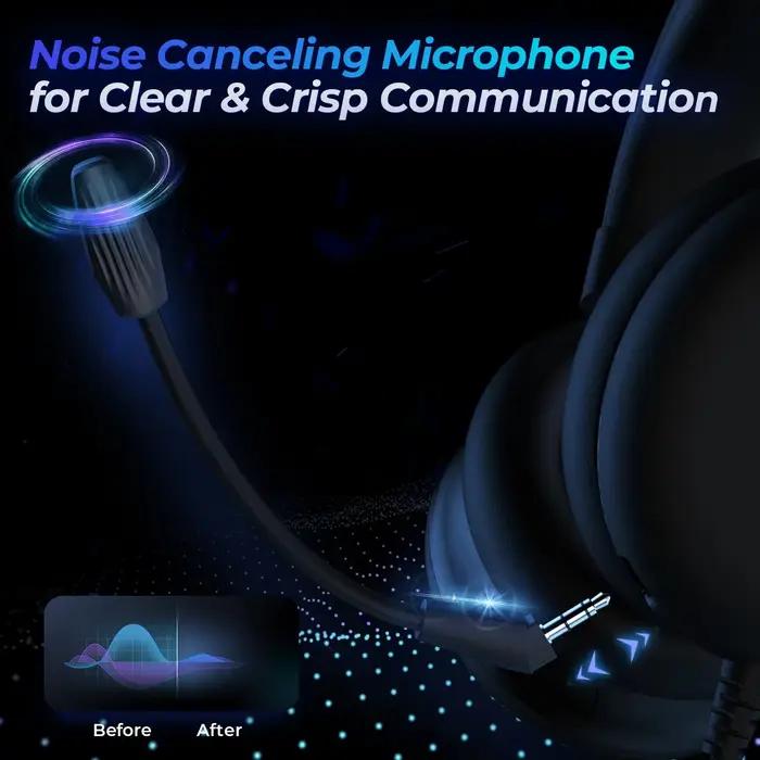 Casque de jeu filaire pour Switch PS4 PS5 Xbox One S/X et PC portable écouteurs audio stéréo avec microphone pour gamer confortable et polyvalent