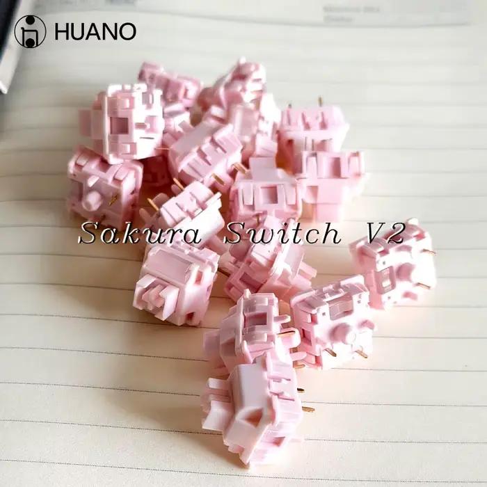 HUANO Sakura V2 commutateur 5 broches 35g linéaire échange à chaud rvb commutateurs de clavier mécanique accessoires de personnalisation lubrification en usine