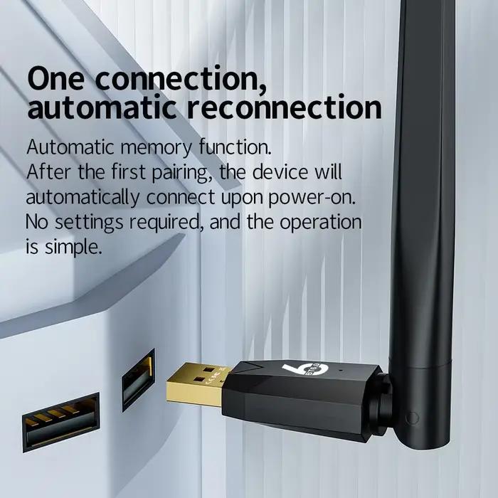 Adaptateur Bluetooth 200M 6.0 Dongle USB pour Souris Clavier Ecouteurs Compatible Windows 7 8.1 10 11 Connectivité Stable à Longue Distance Occasions Professionnelles Jeux