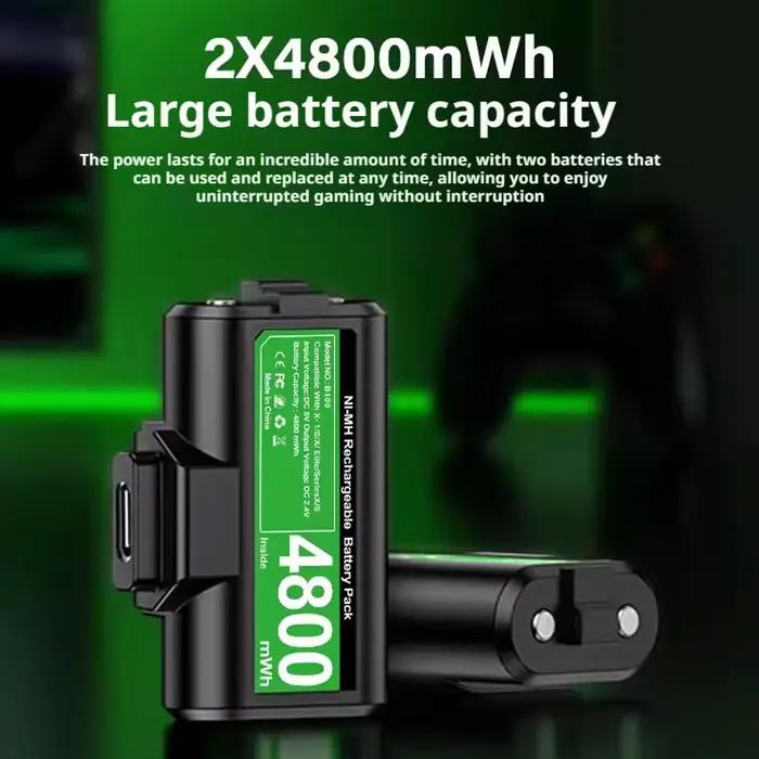 Kit de chargement pour manette Xbox Series X avec batteries Elite de haute capacité pour manettes Xbox One et Series X/S