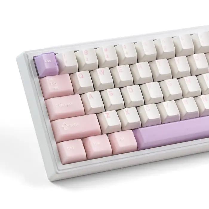 Capuchons de touches PBT blancs et roses