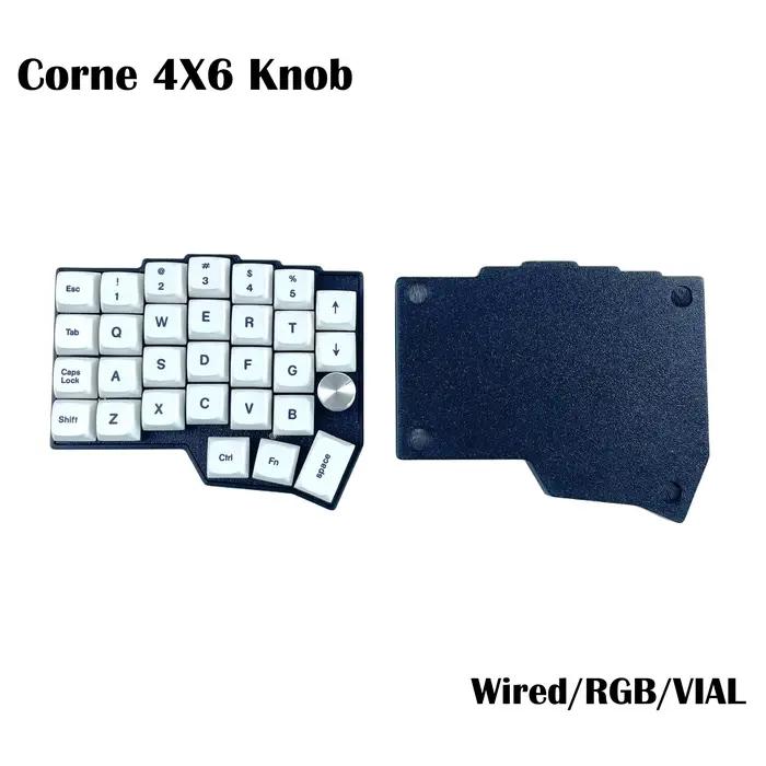 Clavier mécanique ergonomique divisé 4x6 avec double molettes