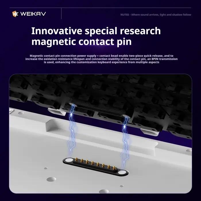 Weikav NUT-65 clavier mécanique rvb Tri-Mode en alliage d'aluminium Kit de jeu avec deux Structure de joint équipement de bureau informatique