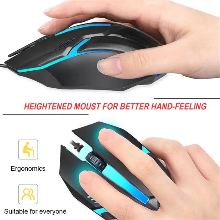Souris de jeu filaire kebidumei 5000 DPI 3 boutons USB ergonomique rétro-éclairée pour joueurs professionnels et travailleurs informatiques