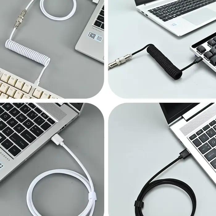 Câble de clavier enroulé de Type C vers USB-A