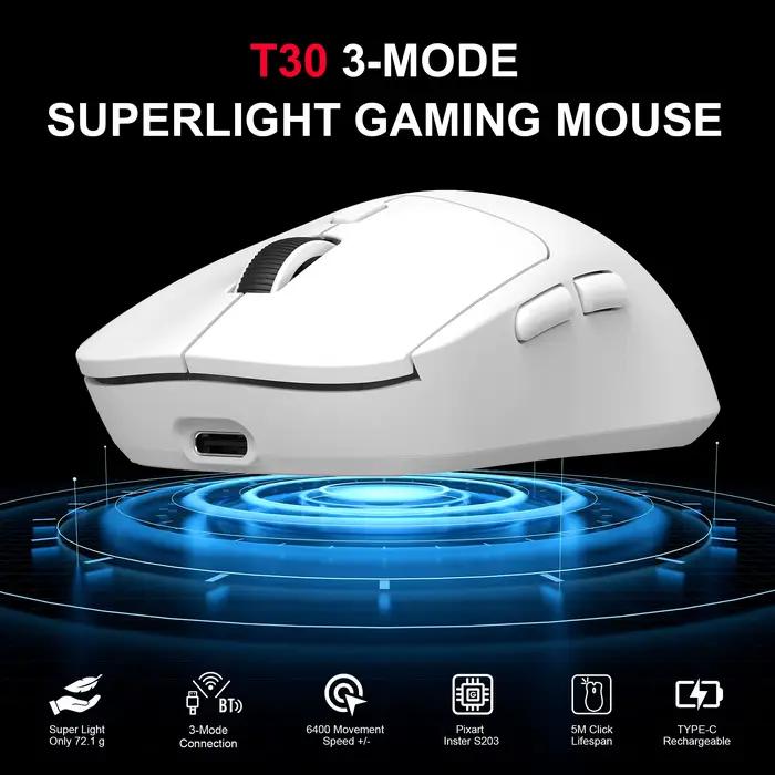 Nouvelle arrivée HXSJ T30 Souris sans fil 3 modes Ergonomique Légère 6 boutons