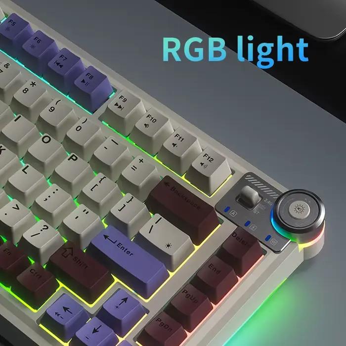 Clavier mécanique de jeu AULA AU75 2.4G/BT/Filaire 81 touches Hot Swappable RGB