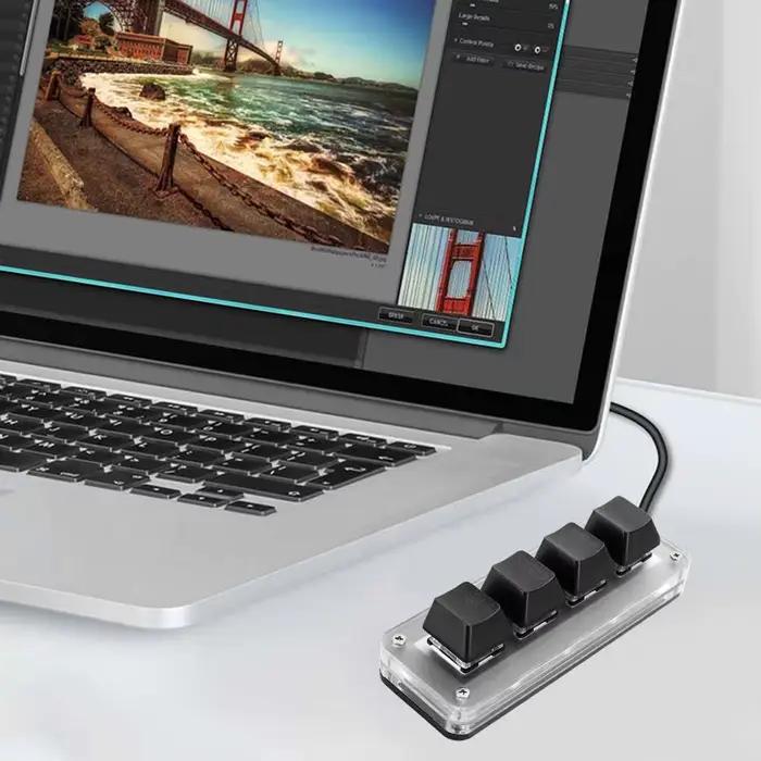 Mini Clavier Mécanique APWIKOGER - Bouton Personnalisable - Interrupteurs Rouges Échangeables à Chaud - Pour Jeu et Création Graphique