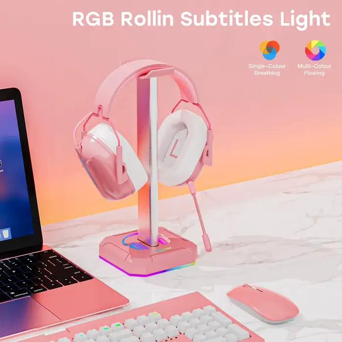 Support de casque, rétro-éclairage rvb
