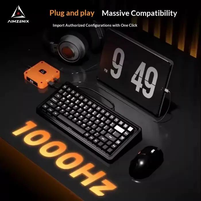 AIMZENIX AX360M est compatible avec le convertisseur clavier et souris Apple iOS PUBG Throne pour tous les systèmes et jeux.