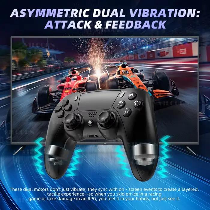 Manette de jeu sans fil pour P4 – Contrôleur de jeu ergonomique pour P4 Slim/P4 Pro/Plateforme Steam Win 10 PC Joystick