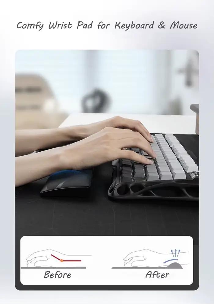 Repose-poignet ergonomique pour clavier – Coussin doux pour le bureau et les jeux