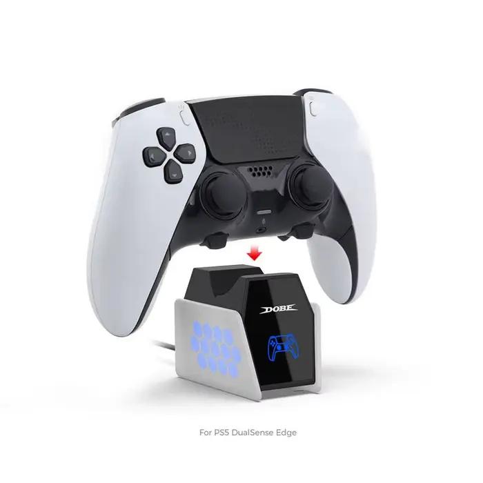 Chargeur de manette de jeu pour PS5 avec lumière RVB station d'accueil de charge rapide manette sans fil accessoire de jeu occasion spéciale gaming atmosphère unique et personnalisable