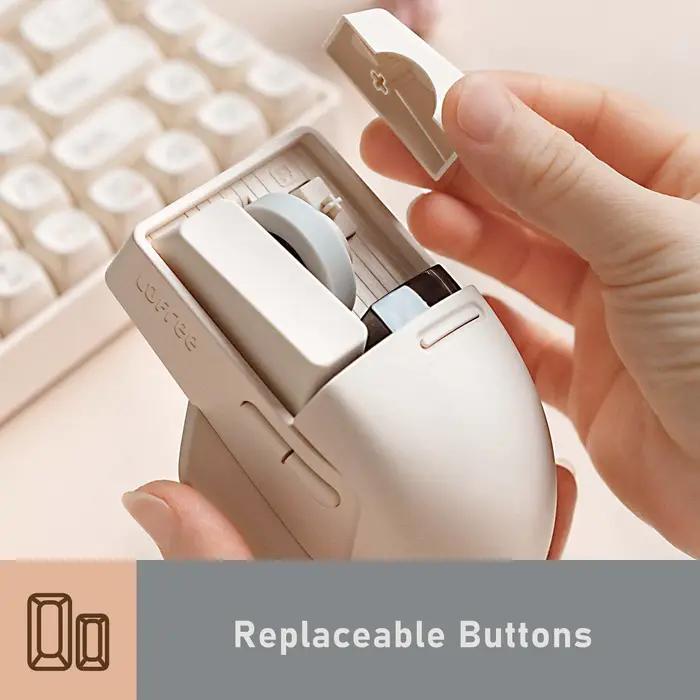 LOFREE Touch PBT souris sans fil 3 modes avec récepteur USB connexion filaire Bluetooth Rechargeable 4000DPI écran OLED Compatible