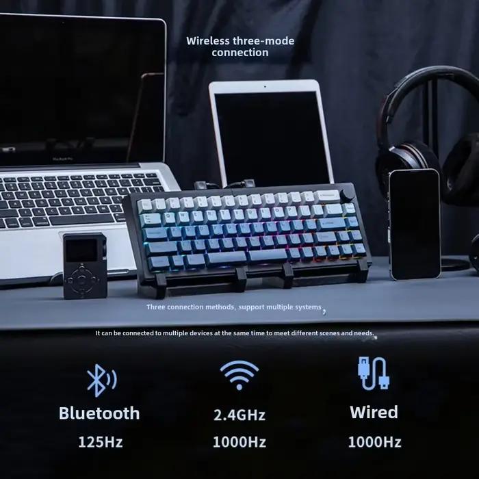 EPOMAKER Split65 clavier mécanique personnalisé fendu trois modes PBT keycap pleine touche échangeable à chaud 3000 mAh 68 touches QMK/VIA bouton
