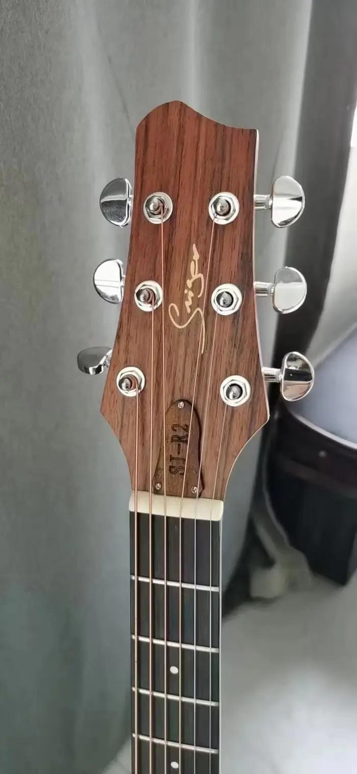 Guitare acoustique en bois entièrement faite à la main, style jazz, 41 pouces, couleur essentielle, 6 cordes, folk, super beauté, haute qualité