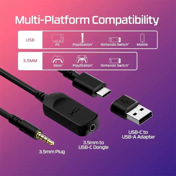 Casque de jeu filaire HyperX Cloud 3 III avec micro sonore DTS/prise en charge du logiciel