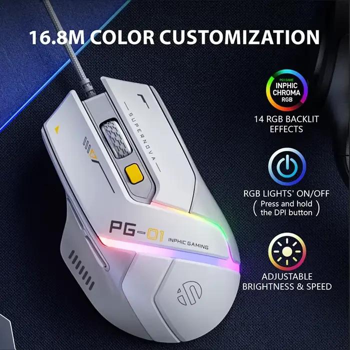 Souris de jeu filaire Inphic PG1