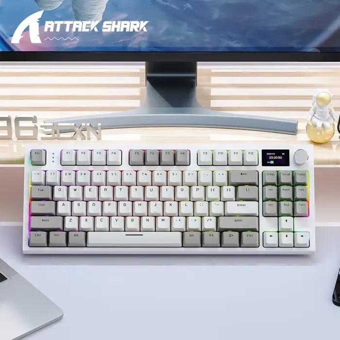 Clavier mécanique sans fil AttackShark K86 avec écran couleur intelligent