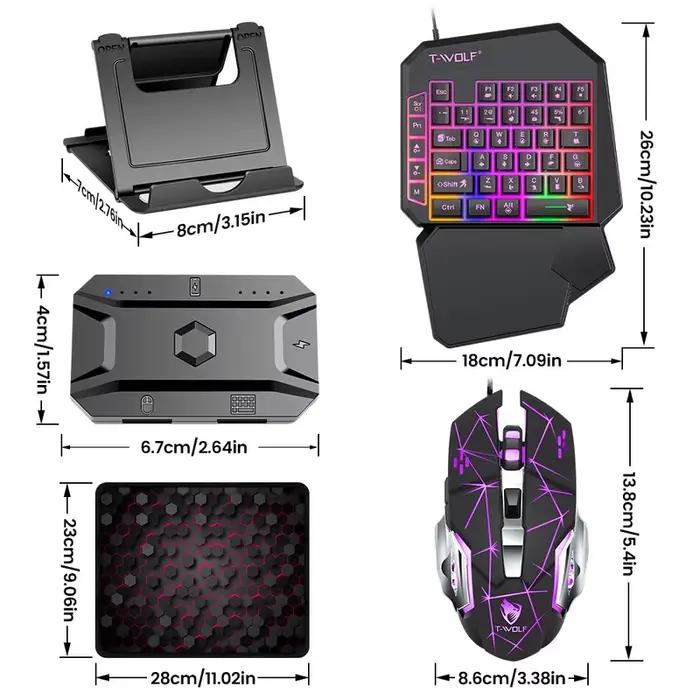 Clavier et souris de jeu T-Wolf Tf950 5 en 1
