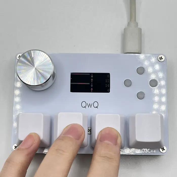 Clavier 4+4 touches SayoDevice O3C++ OSU Rapid Trigger avec interrupteurs magnétiques linéaires Gateron KS-20 blancs